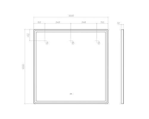 Зеркало Vigo Roberta Comfort 100 169 с подсветкой с бесконтактным выключателем и подогревом