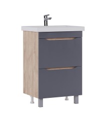 Тумба под раковину Vigo Wave 60 358 цвет Серый Дуб золотой
