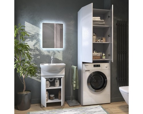 Шкаф пенал Vigo Wing 64 shnr.WIN.64.2D над стиральной машиной цвет Белый