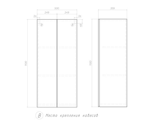 Подвесной шкаф Vigo Wing 50 sh.WIN.50.2D цвет Белый