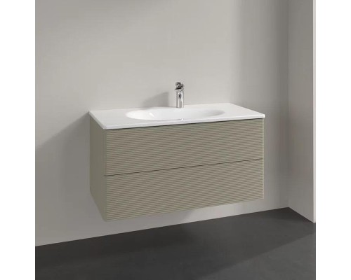 Тумба под раковину Villeroy&Boch Antao 100 L05100HK подвесная с подсветкой цвет Stone Grey Matt Lacquer