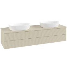 Тумба под раковину Villeroy&Boch Antao 160 L28110HJ подвесная с подсветкой цвет Silk Grey Matt Lacquer