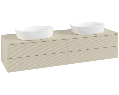 Тумба под раковину Villeroy&Boch Antao 160 L28110HJ подвесная с подсветкой цвет Silk Grey Matt Lacquer