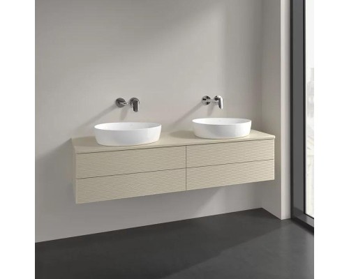 Тумба под раковину Villeroy&Boch Antao 160 L28110HJ подвесная с подсветкой цвет Silk Grey Matt Lacquer