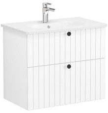 Тумба с раковиной Vitra Root Groove 80 69436 подвесная Белая матовая