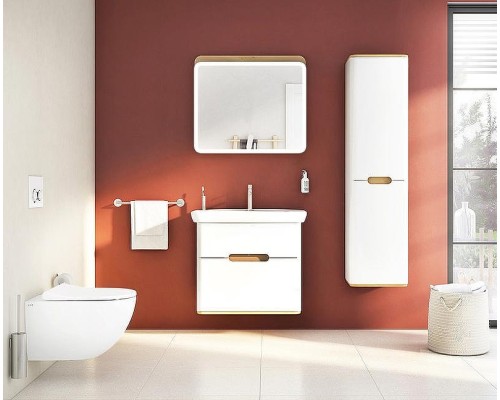 Шкаф пенал Vitra Sento 40 R 60842 подвесной с бельевое корзиной Белый матовый