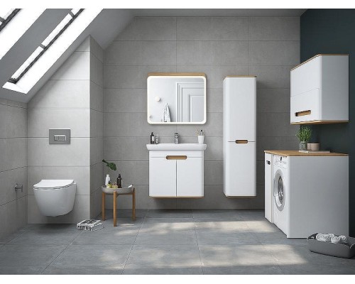 Шкаф пенал Vitra Sento 40 R 60842 подвесной с бельевое корзиной Белый матовый