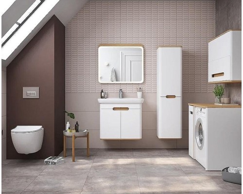 Шкаф пенал Vitra Sento 40 R 60842 подвесной с бельевое корзиной Белый матовый