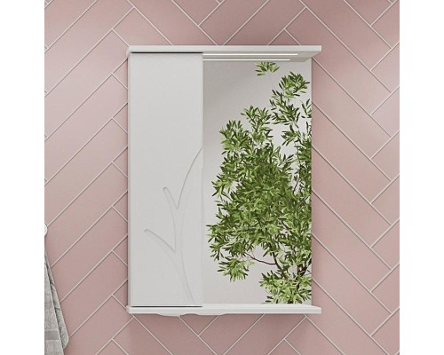 Зеркало со шкафом Volna Adel 50 L zsADEL50.L-01 с подсветкой Белое