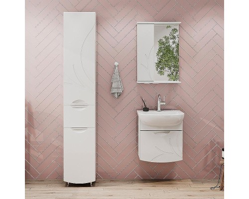 Зеркало со шкафом Volna Adel 50 L zsADEL50.L-01 с подсветкой Белое