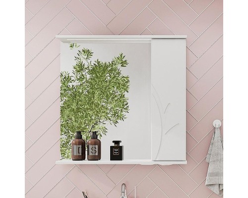 Зеркало со шкафом Volna Adel 70 R zsADEL70.R-01 с подсветкой Белое