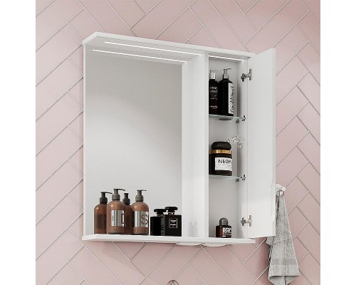 Зеркало со шкафом Volna Adel 70 R zsADEL70.R-01 с подсветкой Белое