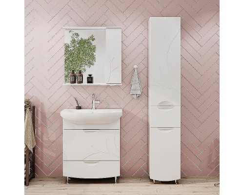 Зеркало со шкафом Volna Adel 70 R zsADEL70.R-01 с подсветкой Белое