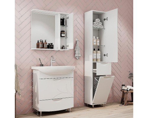 Зеркало со шкафом Volna Adel 70 R zsADEL70.R-01 с подсветкой Белое