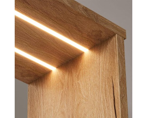 Зеркало со шкафом Volna Barney 60 L zsBARNEY60.L-04 с подсветкой цвет Белый Дуб гудзон