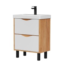 Тумба под раковину Volna Barney 60 tnBARNEY60.2Y-04 цвет Белый Дуб гудзон