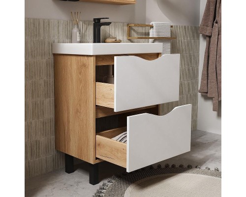 Тумба под раковину Volna Barney 60 tnBARNEY60.2Y-04 цвет Белый Дуб гудзон