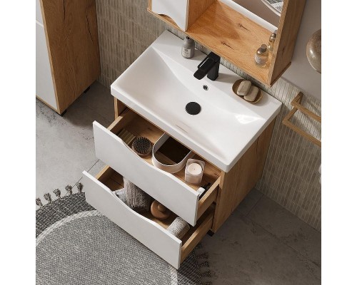 Тумба под раковину Volna Barney 60 tnBARNEY60.2Y-04 цвет Белый Дуб гудзон