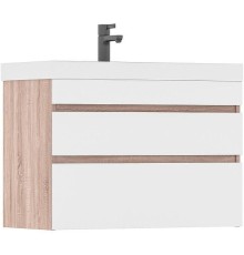 Тумба под раковину Volna Conty 80.2Y tpCNT80.2Y-01 подвесная Белая Дуб снома