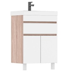 Тумба под раковину Volna Conty 60.2D.1Y tnCNT60.2D.1Y-01 Белая Дуб снома