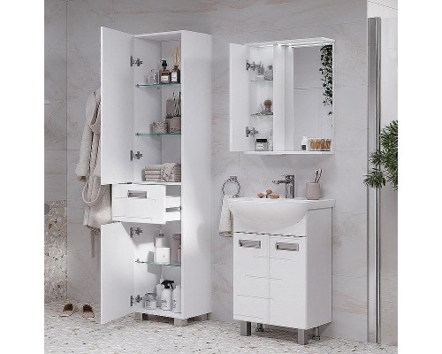 Зеркало со шкафом Volna Joli 50 L zsJOLI50.L-01 с подсветкой Белое