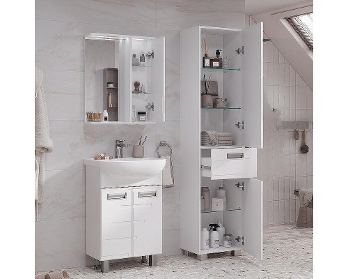 Зеркало со шкафом Volna Joli 50 R zsJOLI50.R-01 с подсветкой Белое