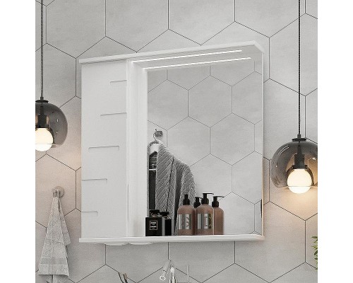 Зеркало со шкафом Volna Joli 70 L zsJOLI70.L-01 с подсветкой Белое