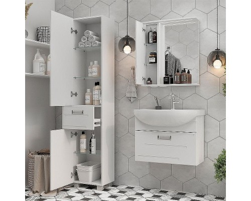 Зеркало со шкафом Volna Joli 70 L zsJOLI70.L-01 с подсветкой Белое