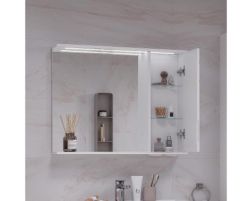 Зеркало со шкафом Volna Joli 80 R zsJOLI80.R-01 с подсветкой Белое