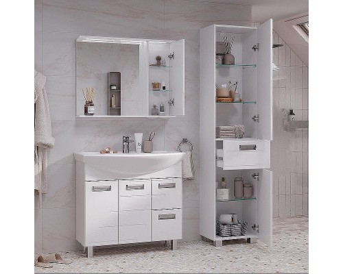 Зеркало со шкафом Volna Joli 80 R zsJOLI80.R-01 с подсветкой Белое