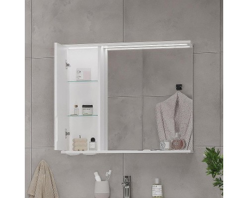 Зеркало со шкафом Volna Lake 80 L zsLAKE80.L-01 с подсветкой Белое