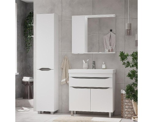 Зеркало со шкафом Volna Lake 80 L zsLAKE80.L-01 с подсветкой Белое