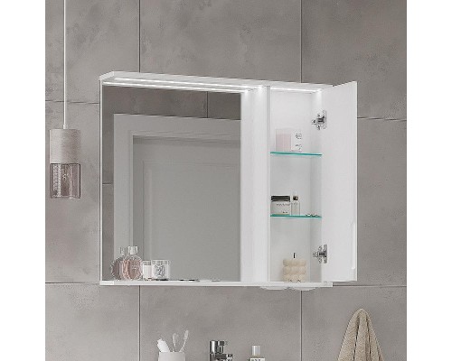 Зеркало со шкафом Volna Lake 80 R zsLAKE80.R-01 с подсветкой Белое