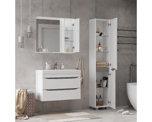 Зеркало со шкафом Volna Lake 80 R zsLAKE80.R-01 с подсветкой Белое