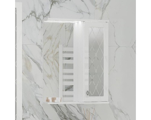Зеркало со шкафом Volna Milena 55 R zsMLN55.R-01 с подсветкой Белое