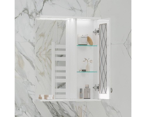 Зеркало со шкафом Volna Milena 55 R zsMLN55.R-01 с подсветкой Белое