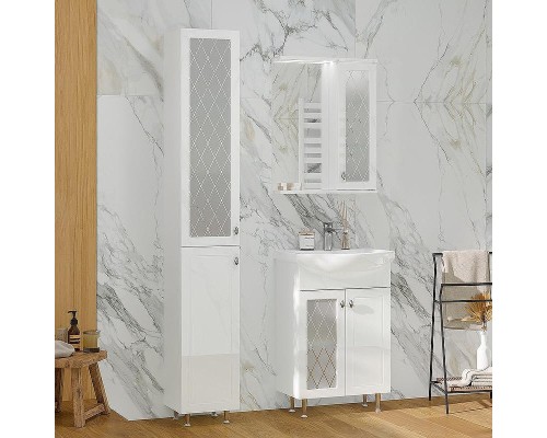 Зеркало со шкафом Volna Milena 55 R zsMLN55.R-01 с подсветкой Белое