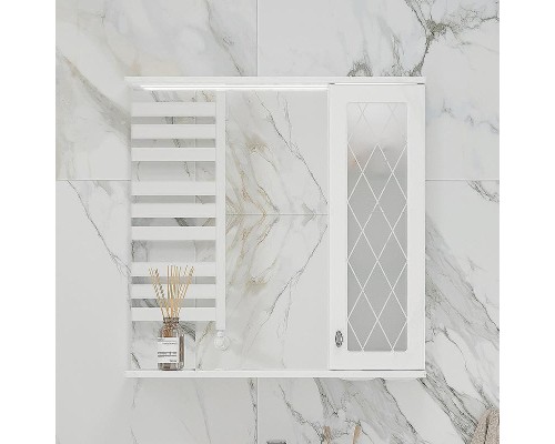 Зеркало со шкафом Volna Milena 70 R zsMLN70.R-01 с подсветкой Белое