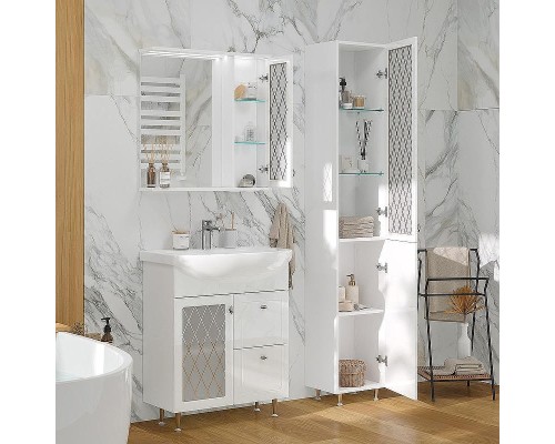 Зеркало со шкафом Volna Milena 70 R zsMLN70.R-01 с подсветкой Белое