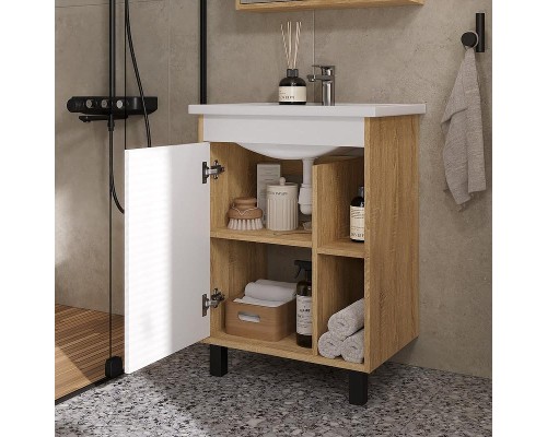 Тумба под раковину Volna Osmond 60 tnOSMOND60.1D-04 цвет Белый Дуб сонома