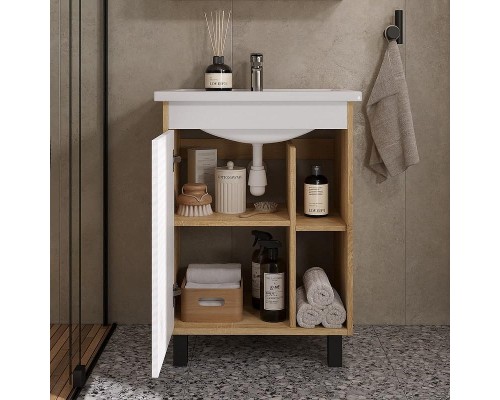 Тумба под раковину Volna Osmond 60 tnOSMOND60.1D-04 цвет Белый Дуб сонома