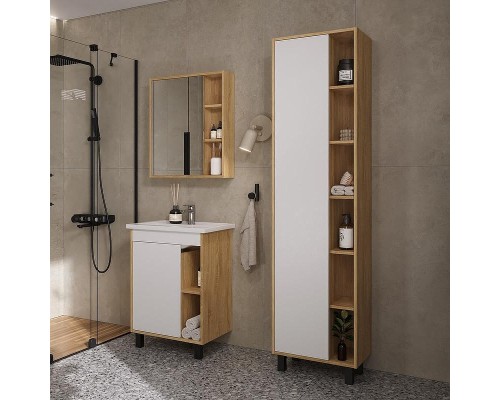 Зеркальный шкаф Volna Osmond 60 szOSMOND60 цвет Дуб сонома