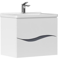 Тумба под раковину Volna Grey 70.2Y tpVLN.G70.2Y-01 подвесная Белая Серый оникс