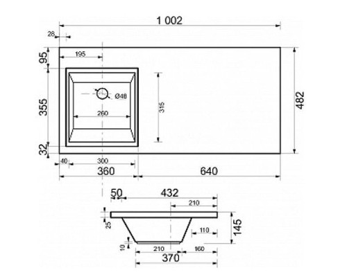 Тумба с раковиной Эстет Dallas Luxe 100 L ФР-00002317 Белая