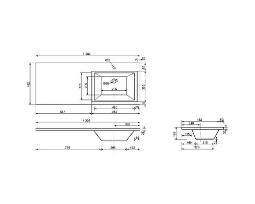 Тумба с раковиной Эстет Dallas Luxe 120 R ФР-00001923 Белая