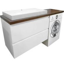 Тумба с раковиной Эстет Malibu Luxe 155 L ФР-00007116 подвесная Белая Темное дерево