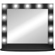 Зеркало Континент 800х700 ЗГП43 гримерное с подсветкой Черное с механическим выключателем