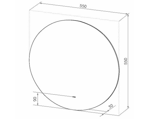 Зеркало Континент Ajour D 550 ЗЛП528 с подсветкой с бесконтактным выключателем
