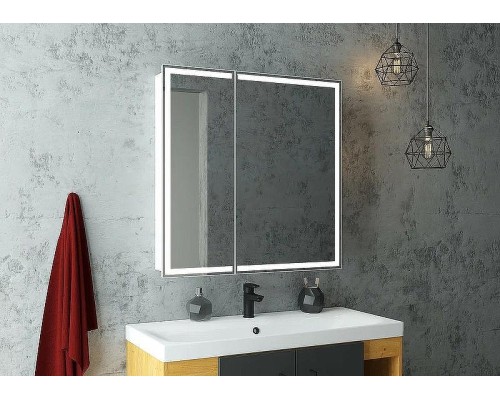 Зеркальный шкаф Континент Allure LED 80 МВК045 с подсветкой Белый