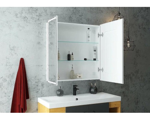 Зеркальный шкаф Континент Allure LED 80 МВК045 с подсветкой Белый